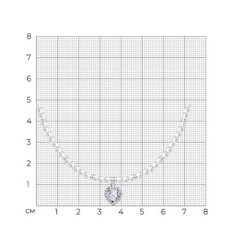 Колье из серебра с синтетическим жемчугом и фианитами - фото 5