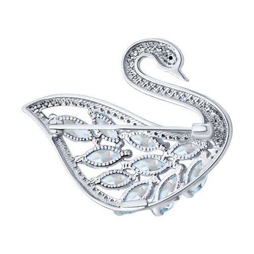 Брошь из серебра с топазами и фианитами - фото 2