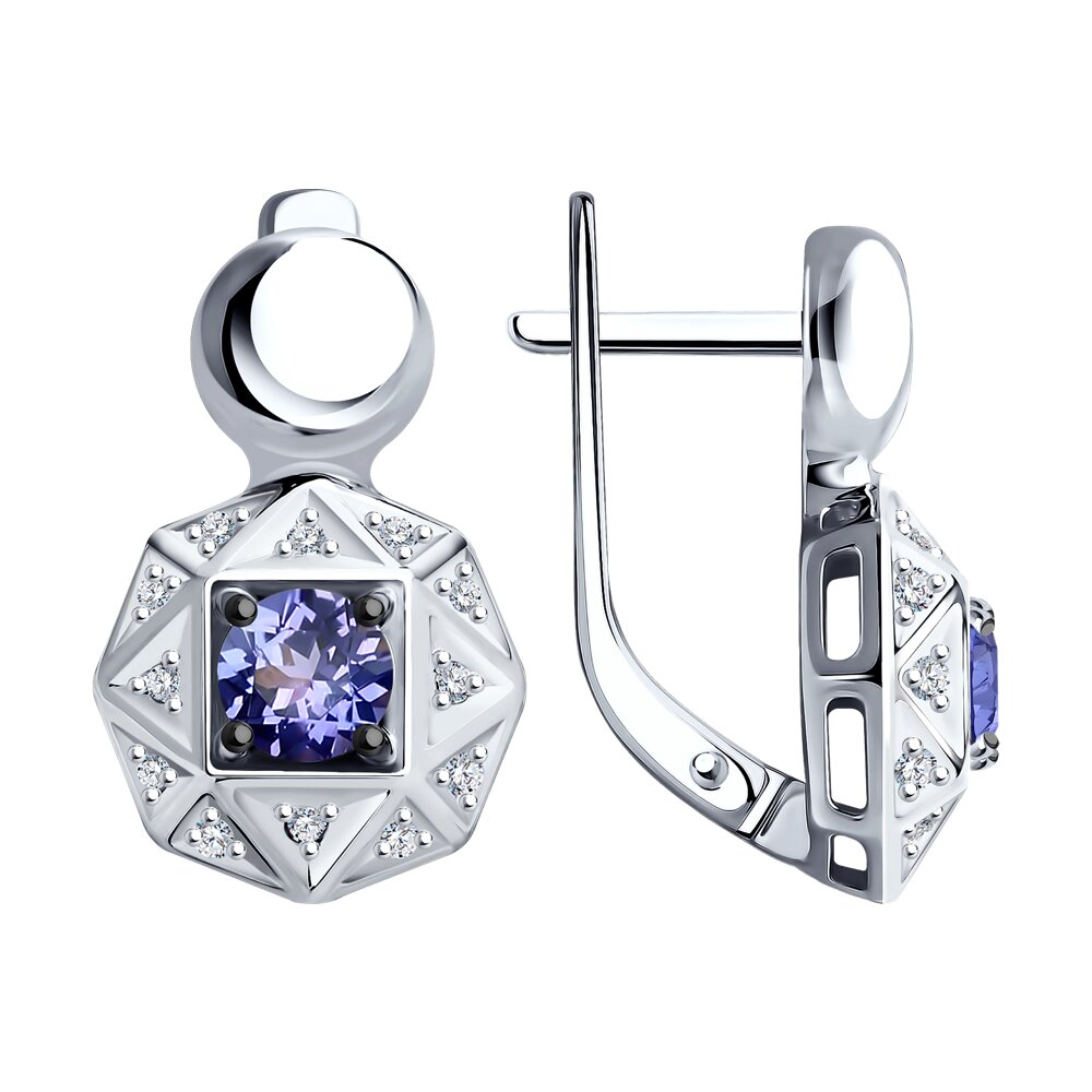 

Серьги SOKOLOV Diamonds из белого золота с бриллиантами и танзанитами