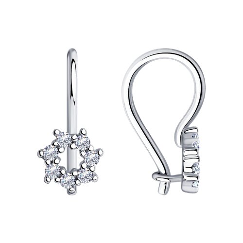 Серьги из серебра с фианитами - фото 1