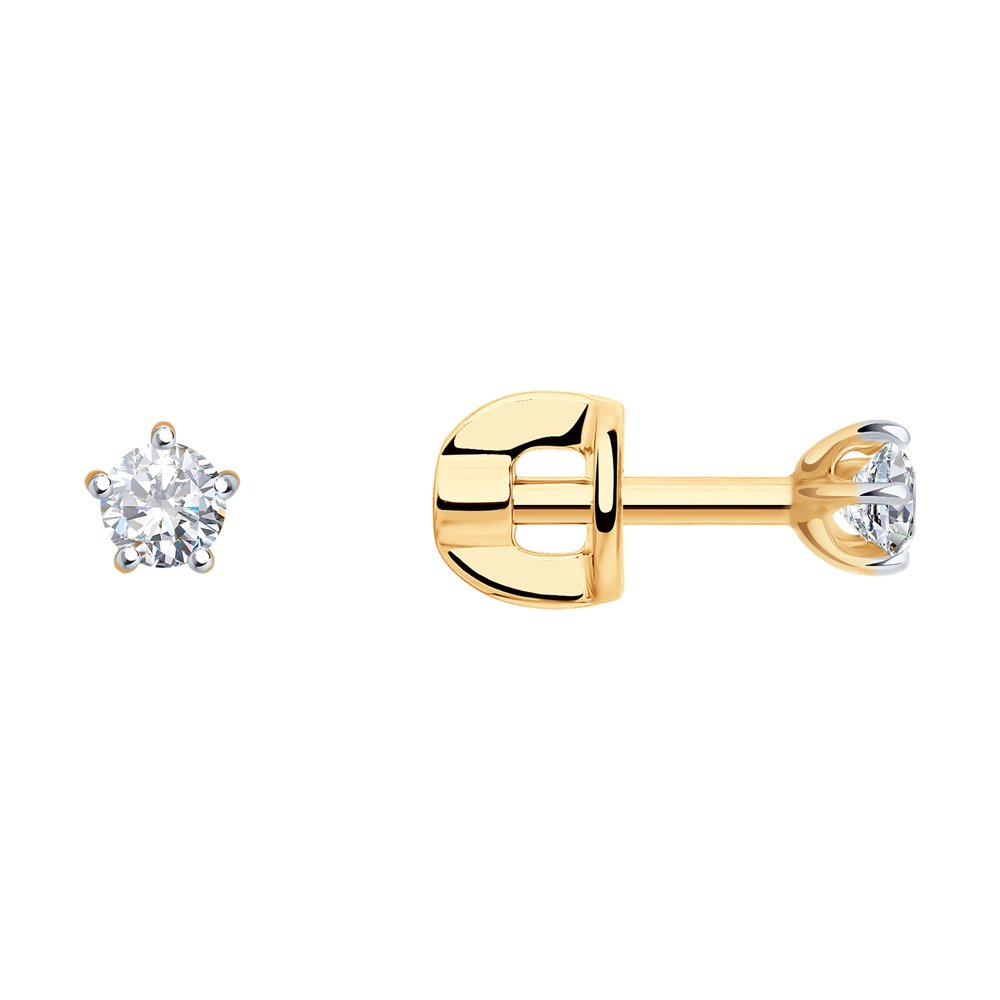 

Серьги-пусеты SOKOLOV из золота со Swarovski Zirconia