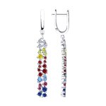 Серьги из серебра с фианитами