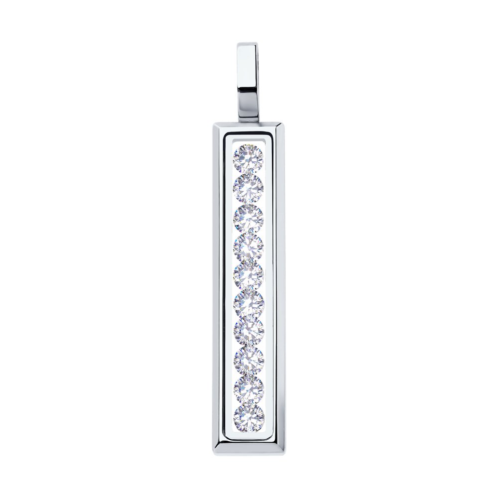 

Подвеска SOKOLOV из белого золота с минеральным стеклом и Swarovski Zirconia