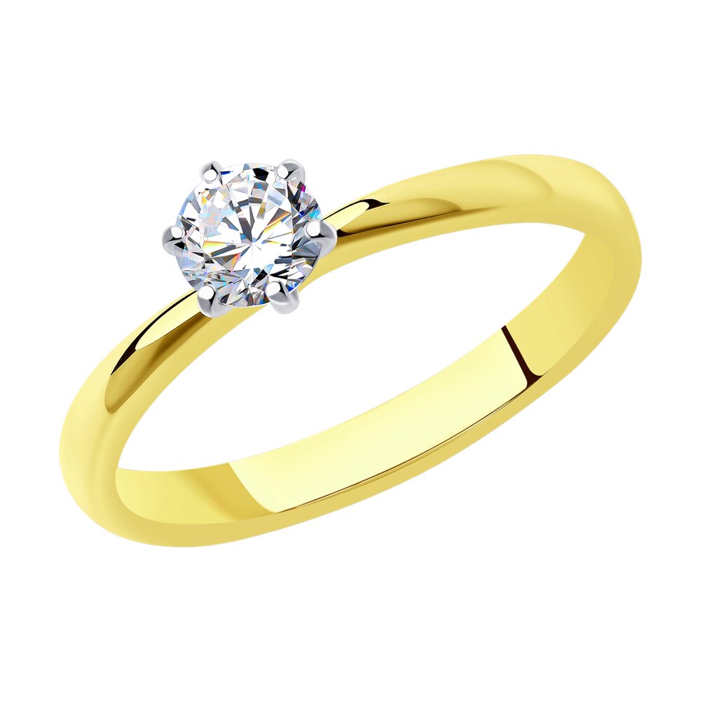 Кольцо SOKOLOV Diamonds из комбинированного золота с бриллиантом