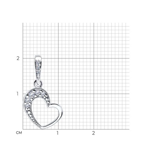 Подвеска из серебра с фианитами - фото 5