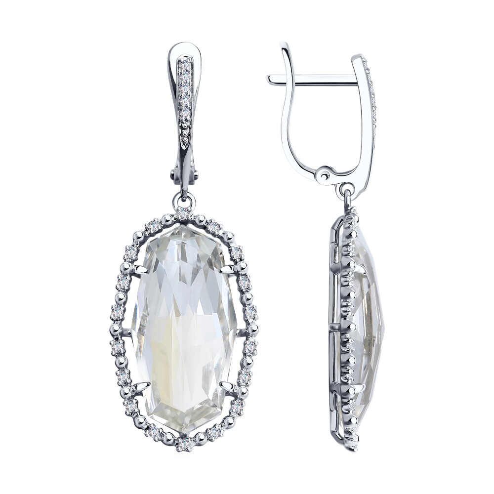 

Серьги SOKOLOV Diamonds из белого золота с бриллиантами и топазами