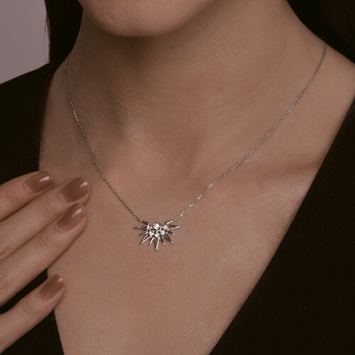 Колье из серебра с фианитами - фото 3