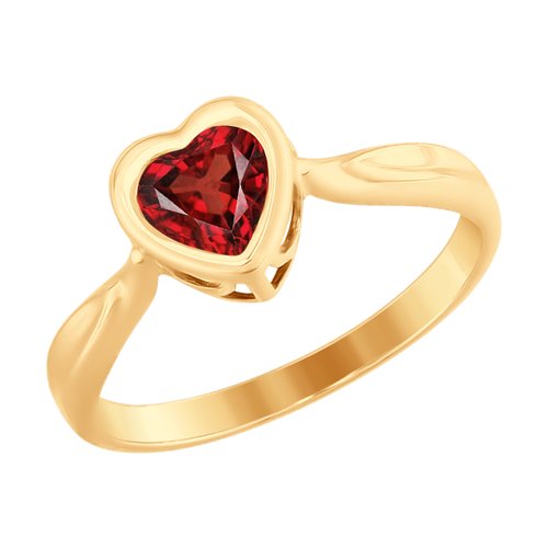 Кольцо SOKOLOV из золота с красным Swarovski Zirconia