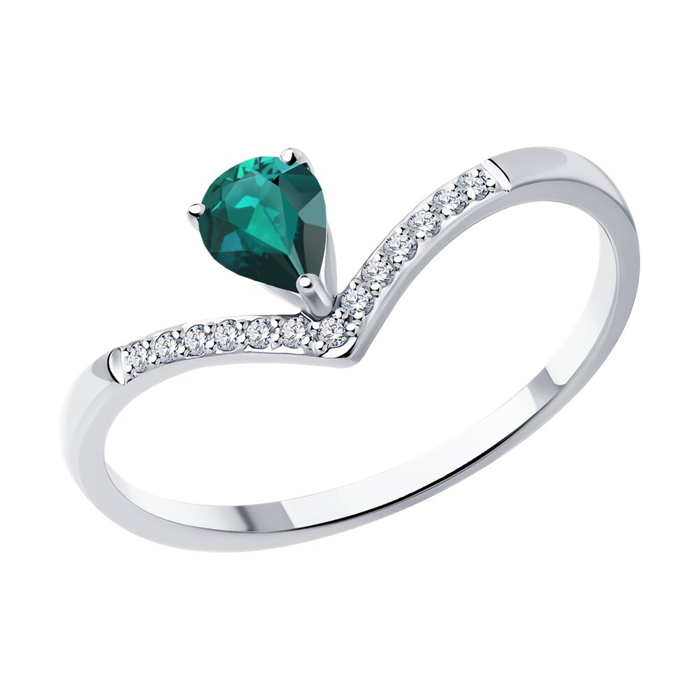 

Кольцо SOKOLOV Diamonds из белого золота с бриллиантами и изумрудом