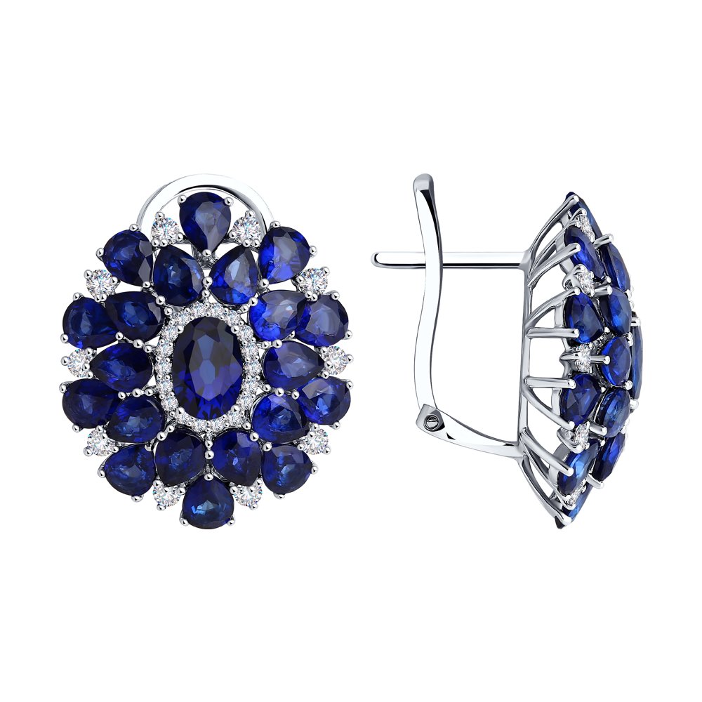 

Серьги SOKOLOV Diamonds из белого золота с бриллиантами и сапфирами