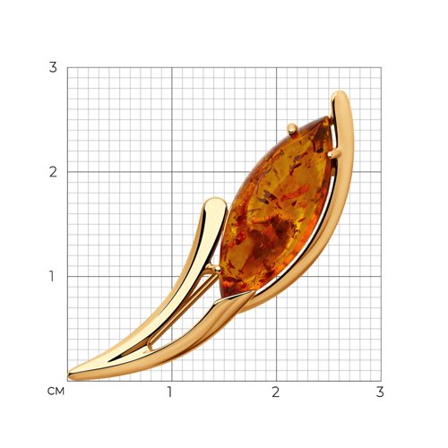 Брошь из серебра с янтарём - фото 3