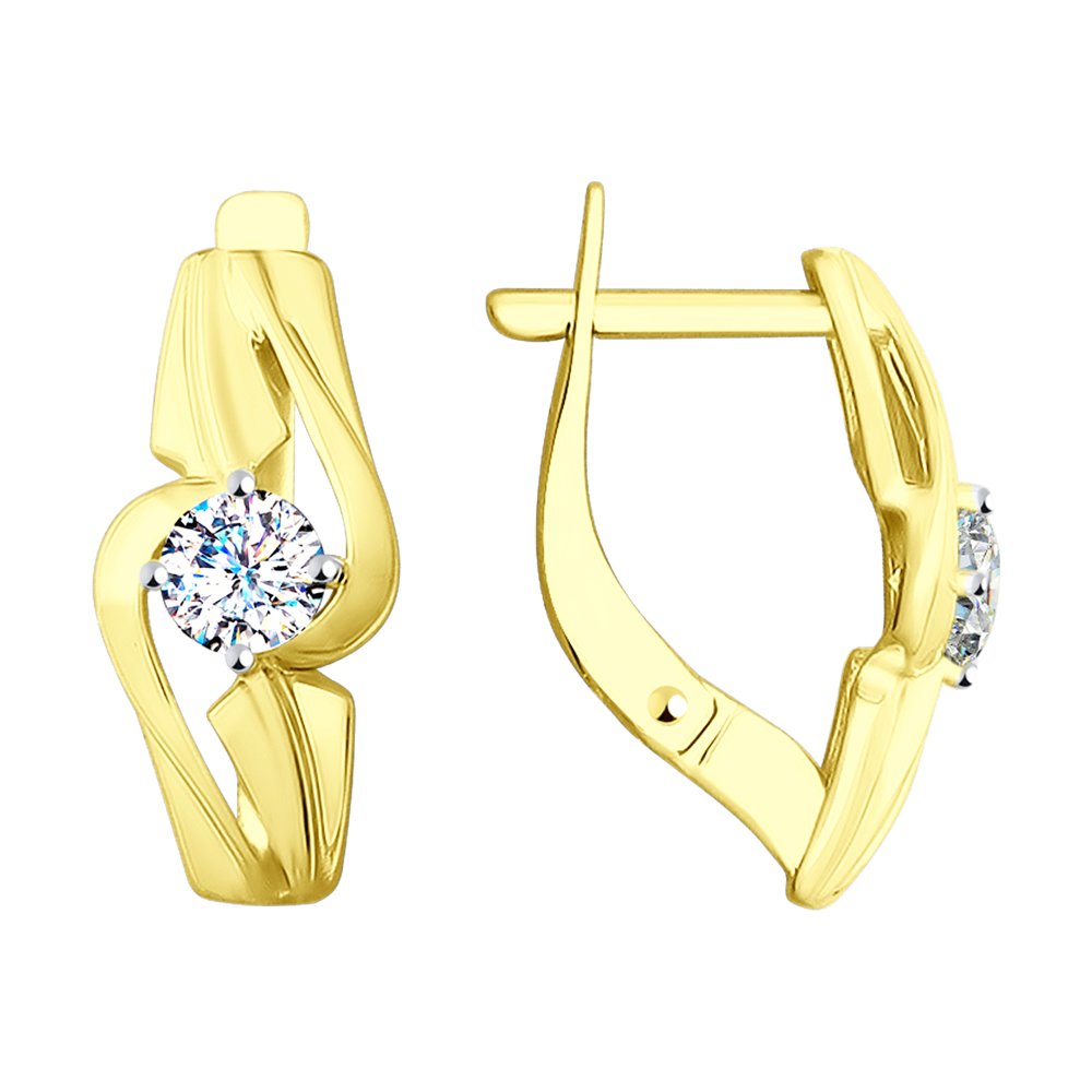 

Серьги SOKOLOV из желтого золота со Swarovski Zirconia