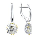Серьги из серебра с горным хрусталем