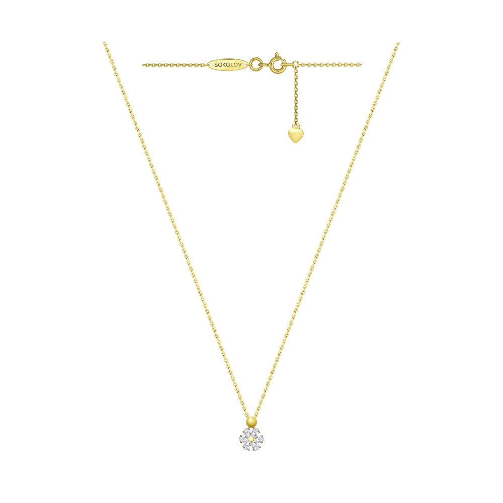

Колье SOKOLOV из желтого золота со Swarovski Zirconia