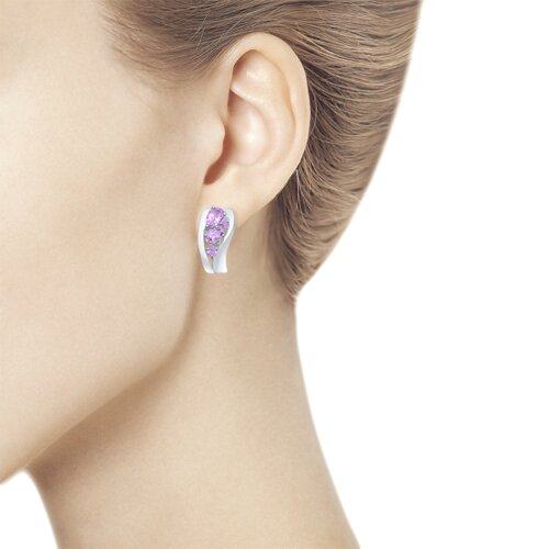 Серьги из серебра с аметистами