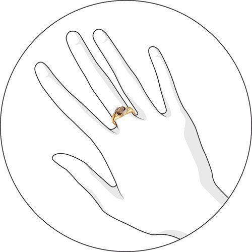 Кольцо из золота с раухтопазом и фианитами 714064 SOKOLOV фото 2