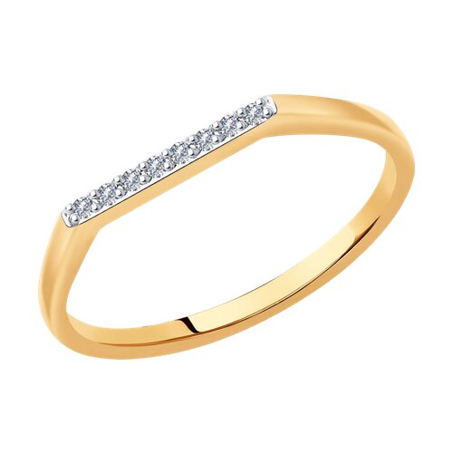 Кольцо из золота с искусственно выращенными бриллиантами