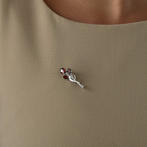 Брошь из серебра с гранатами - фото 3