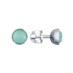 Серьги из серебра с зелеными кристаллами Swarovski