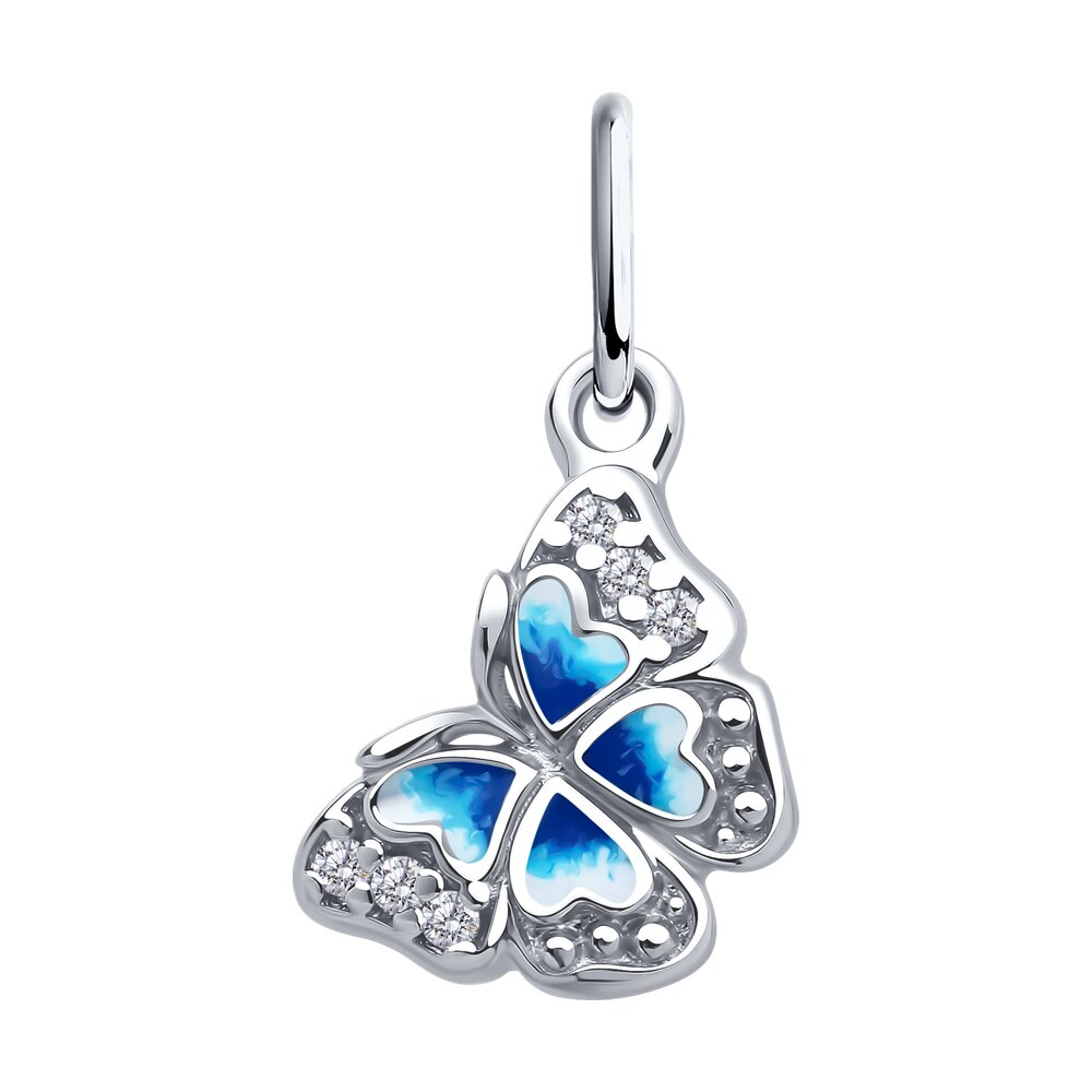 Подвеска SOKOLOV из серебра с фианитами и эмалью