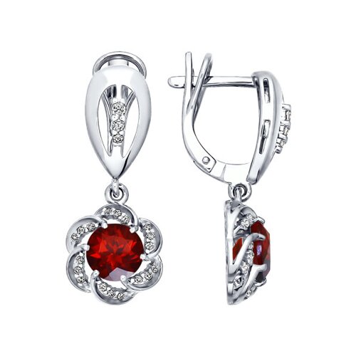 Серьги серебряные с гранатом