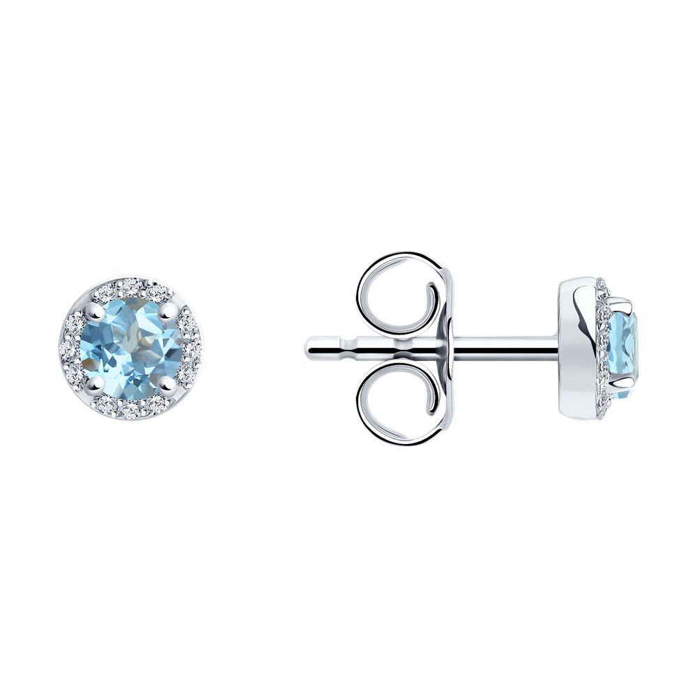 

Серьги SOKOLOV Diamonds из белого золота с бриллиантами и топазами