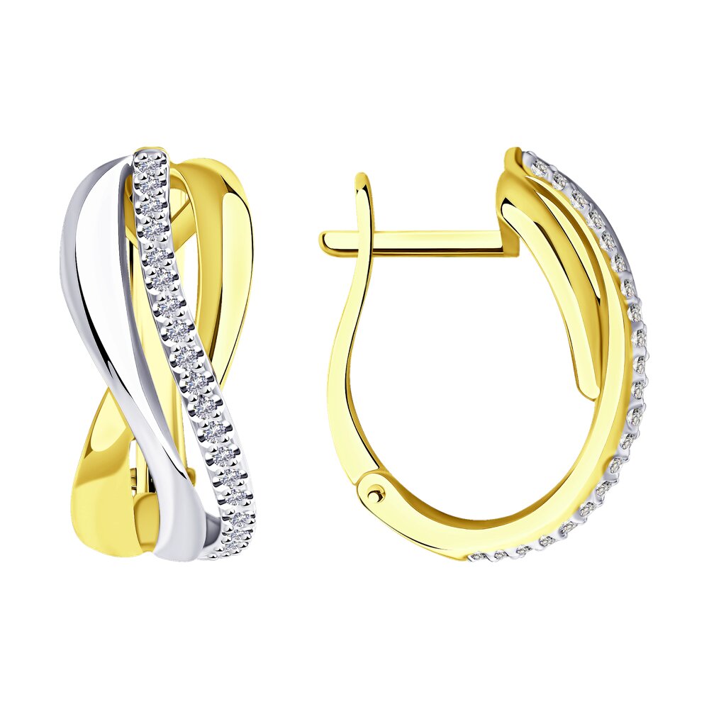 Серьги SOKOLOV Diamonds из желтого золота с бриллиантами