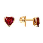 Серьги из золота с красными Swarovski Zirconia