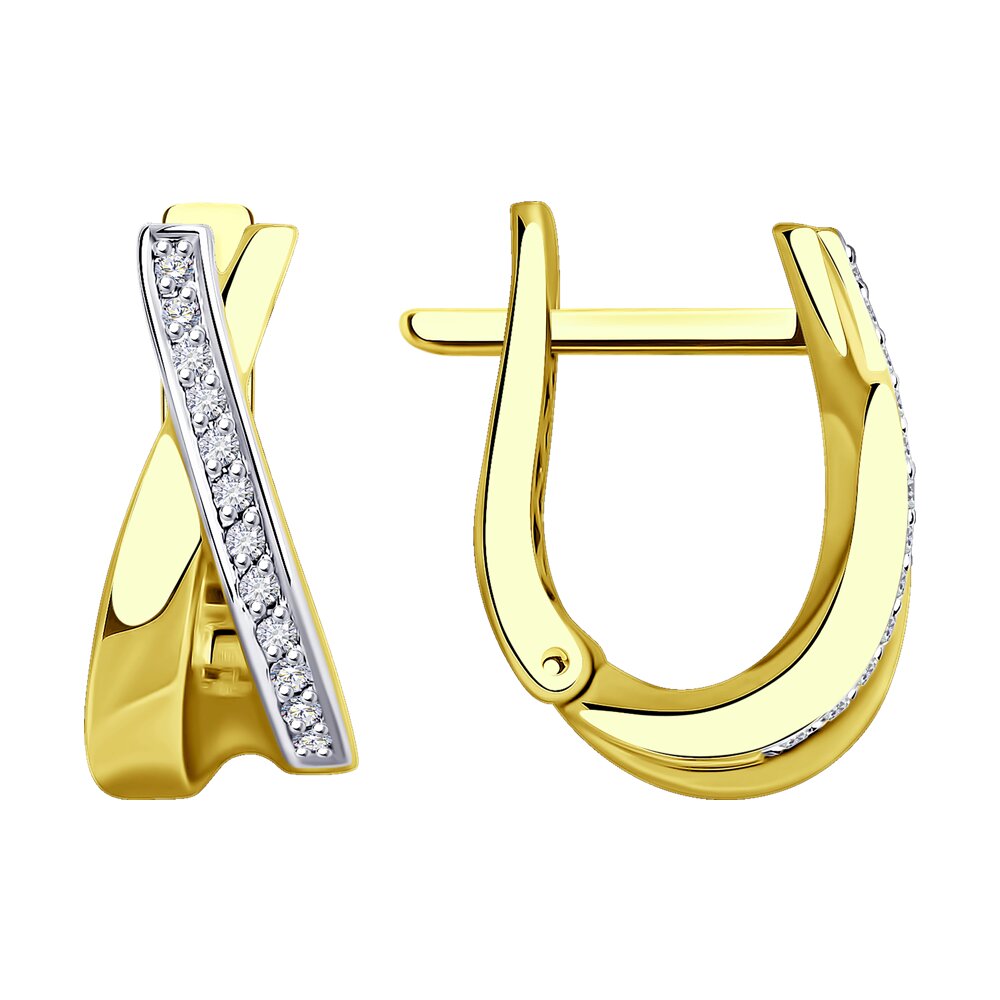 Серьги SOKOLOV Diamonds из желтого золота с бриллиантами