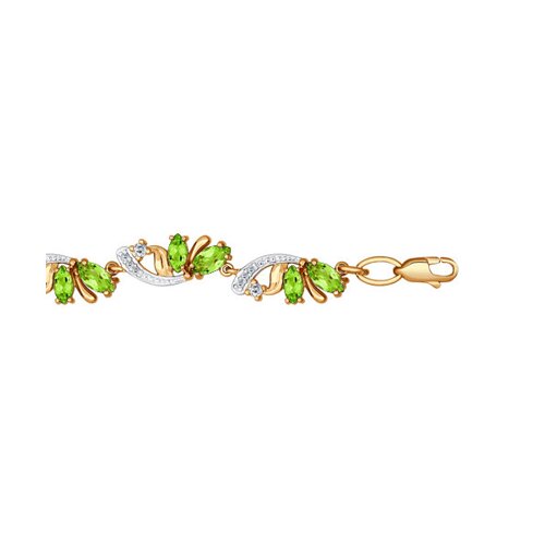 

Браслет SOKOLOV из золота с фианитами и хризолитами