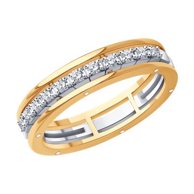 Кольцо SOKOLOV Diamonds из комбинированного золота с бриллиантами