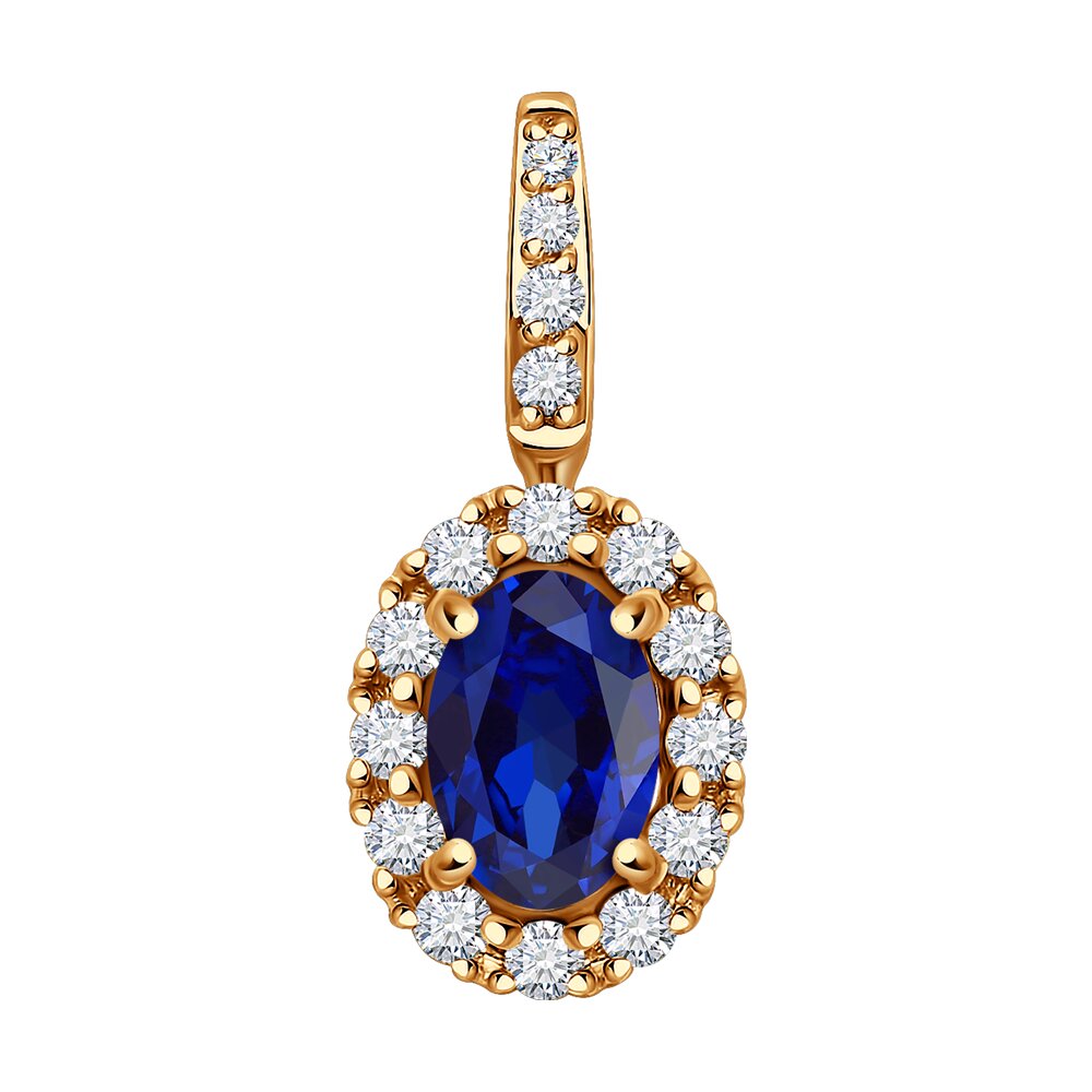 

Подвеска SOKOLOV Diamonds из золота с бриллиантами и сапфиром