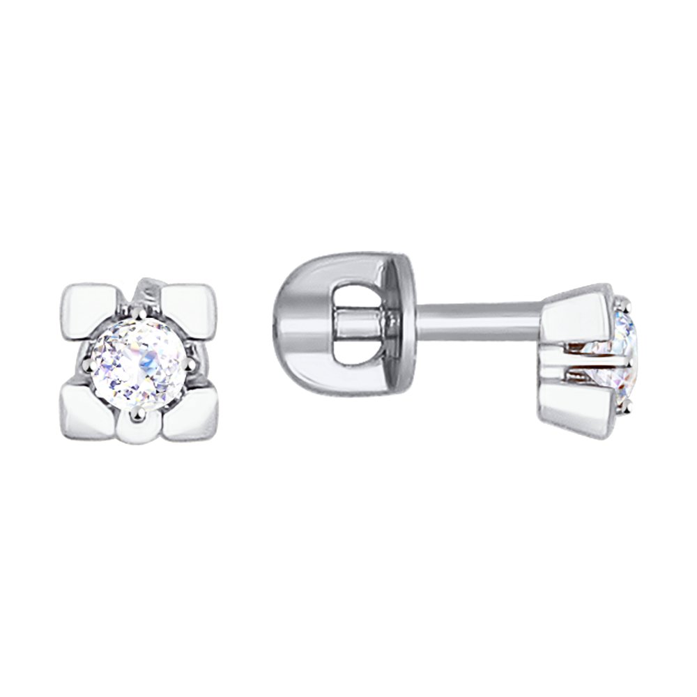 

Серьги-пусеты SOKOLOV из белого золота со Swarovski Zirconia