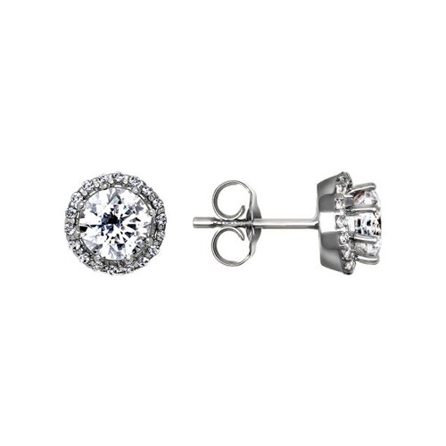 

Серьги-пусеты SOKOLOV из белого золота со swarovski zirconia