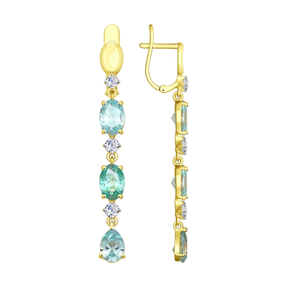 

Серьги SOKOLOV из желтого золота с бесцветными Swarovski Zirconia