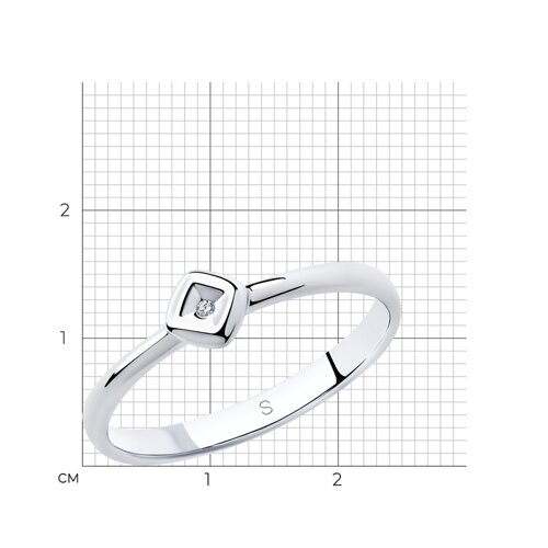 Кольцо из серебра с бриллиантом - фото 5
