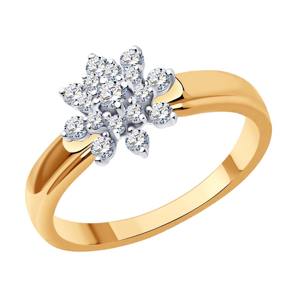 Кольцо SOKOLOV Diamonds из комбинированного золота с бриллиантами