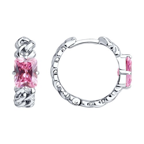 Серьги из серебра с фианитами SOKOLOV - купить в официальном интернет ...