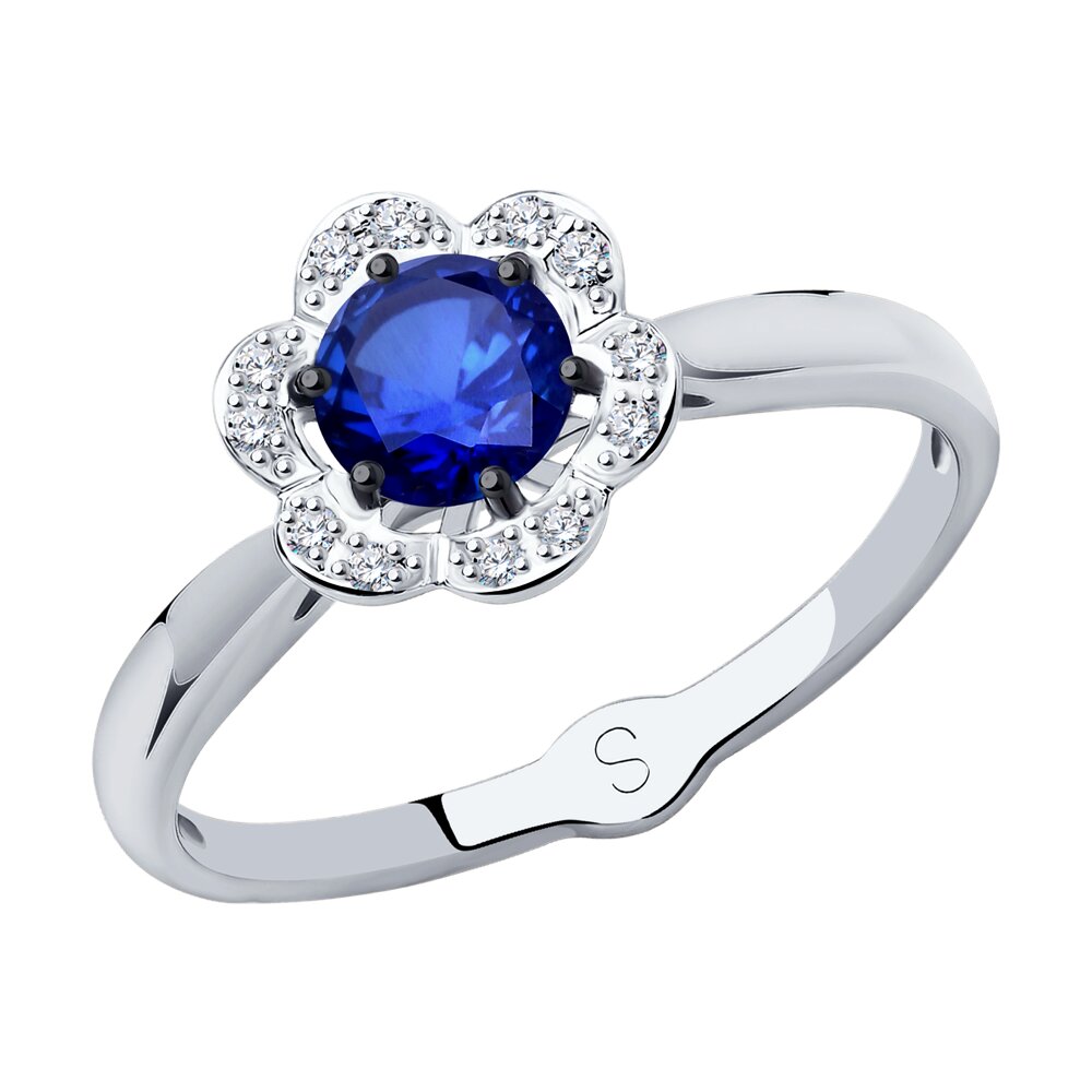 

Кольцо SOKOLOV Diamonds из белого золота с бриллиантами и сапфиром