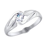 Кольцо из белого золота со Swarovski Zirconia