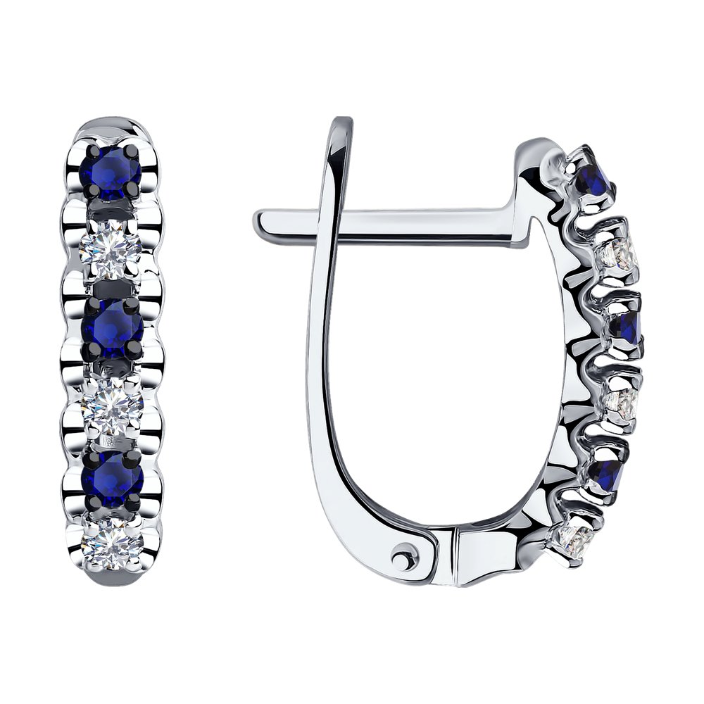 

Серьги SOKOLOV Diamonds из белого золота с бриллиантами и сапфирами
