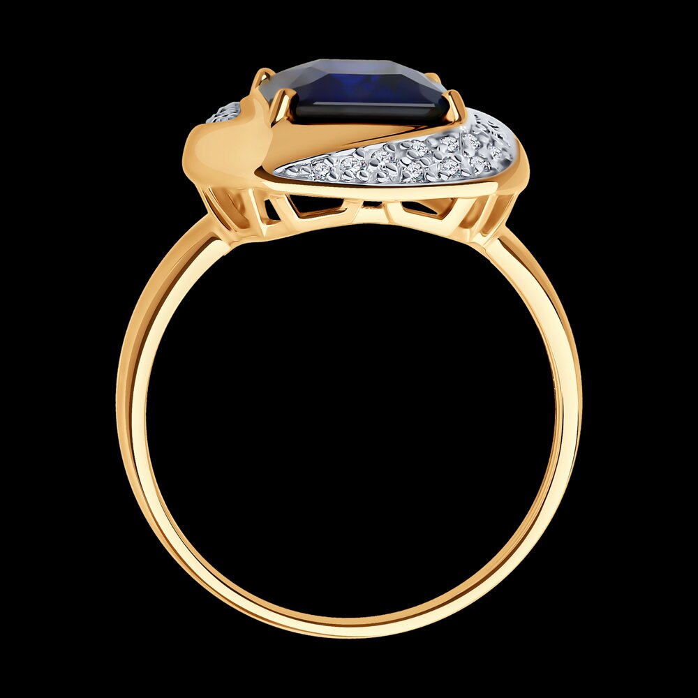 Кольцо SOKOLOV из золота с корундом и фианитами, фото 4