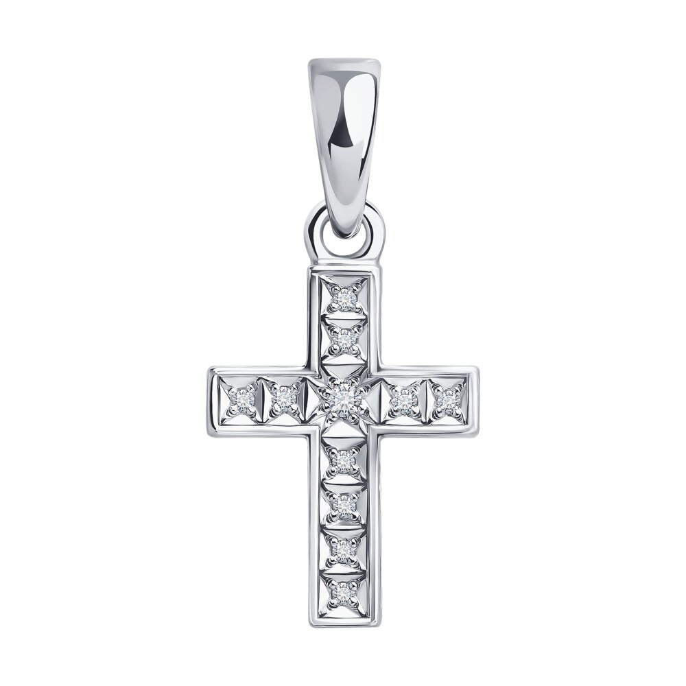 Крест SOKOLOV из белого золота с бриллиантами 33750₽