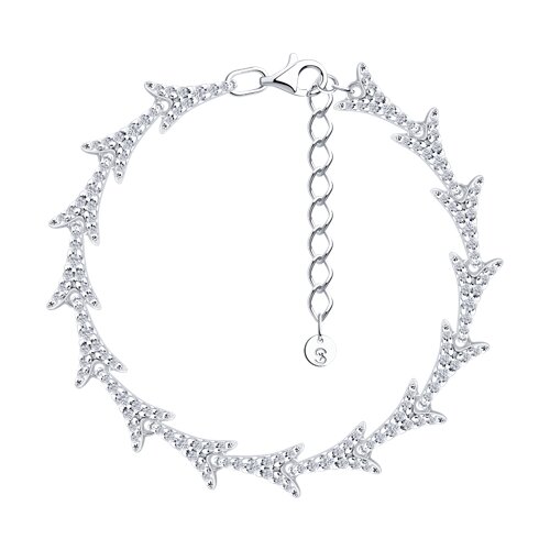 Браслет из серебра с фианитами - фото 1