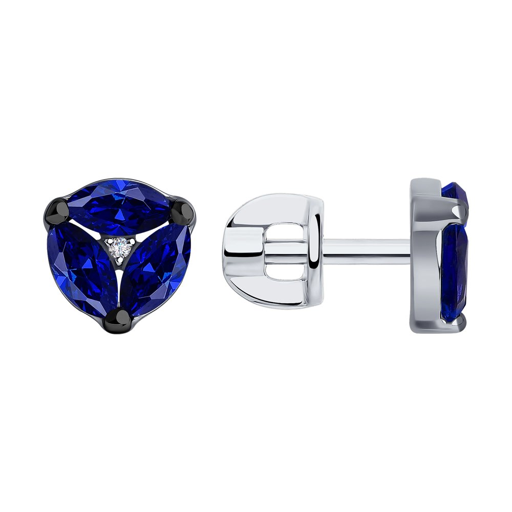 

Серьги SOKOLOV Diamonds из белого золота с бриллиантами и корундами