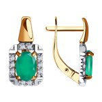 Серьги из золота с агатами и фианитами