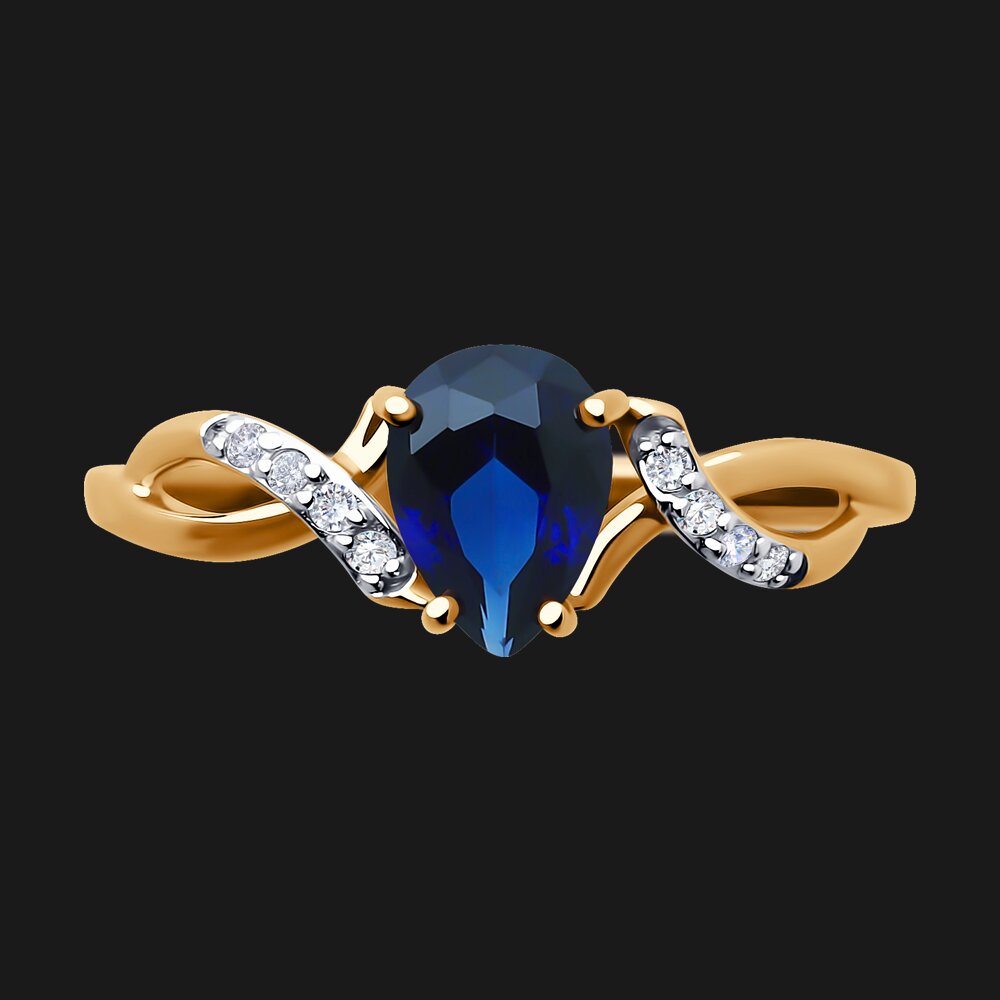 Кольцо SOKOLOV из золота с корундом и фианитами, фото 5