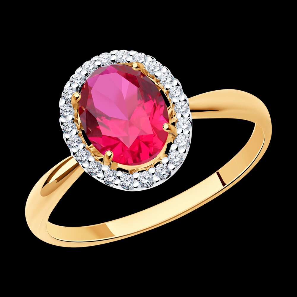 Кольцо SOKOLOV из золота с корундом и фианитами, фото 3