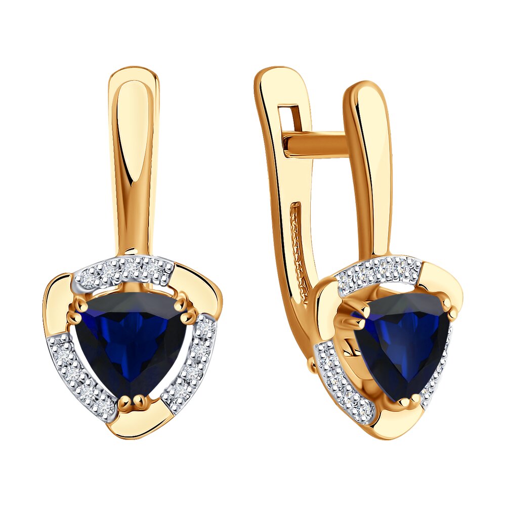 

Серьги SOKOLOV Diamonds из золота с бриллиантами и корундами сапфировыми (синт.)