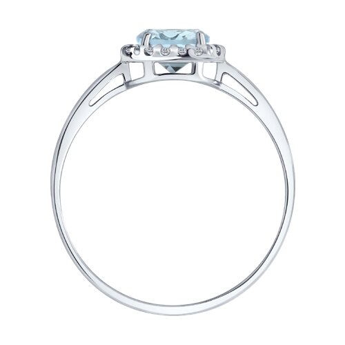 Кольцо из серебра с топазом и фианитами - фото 2